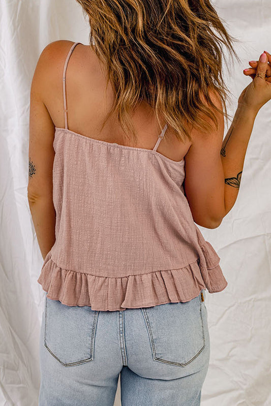 Ruffled Scoop Neck Sleeveless Cami - Tops & Tees - Shirts & Tops - 2 - 2024