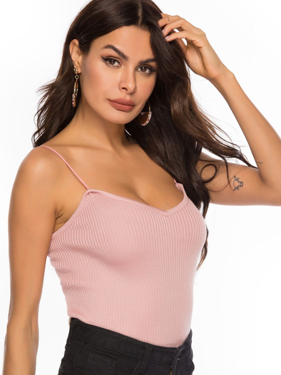 Sweetheart Neck Knit Cami - Tops & Tees - Shirts & Tops - 2 - 2024