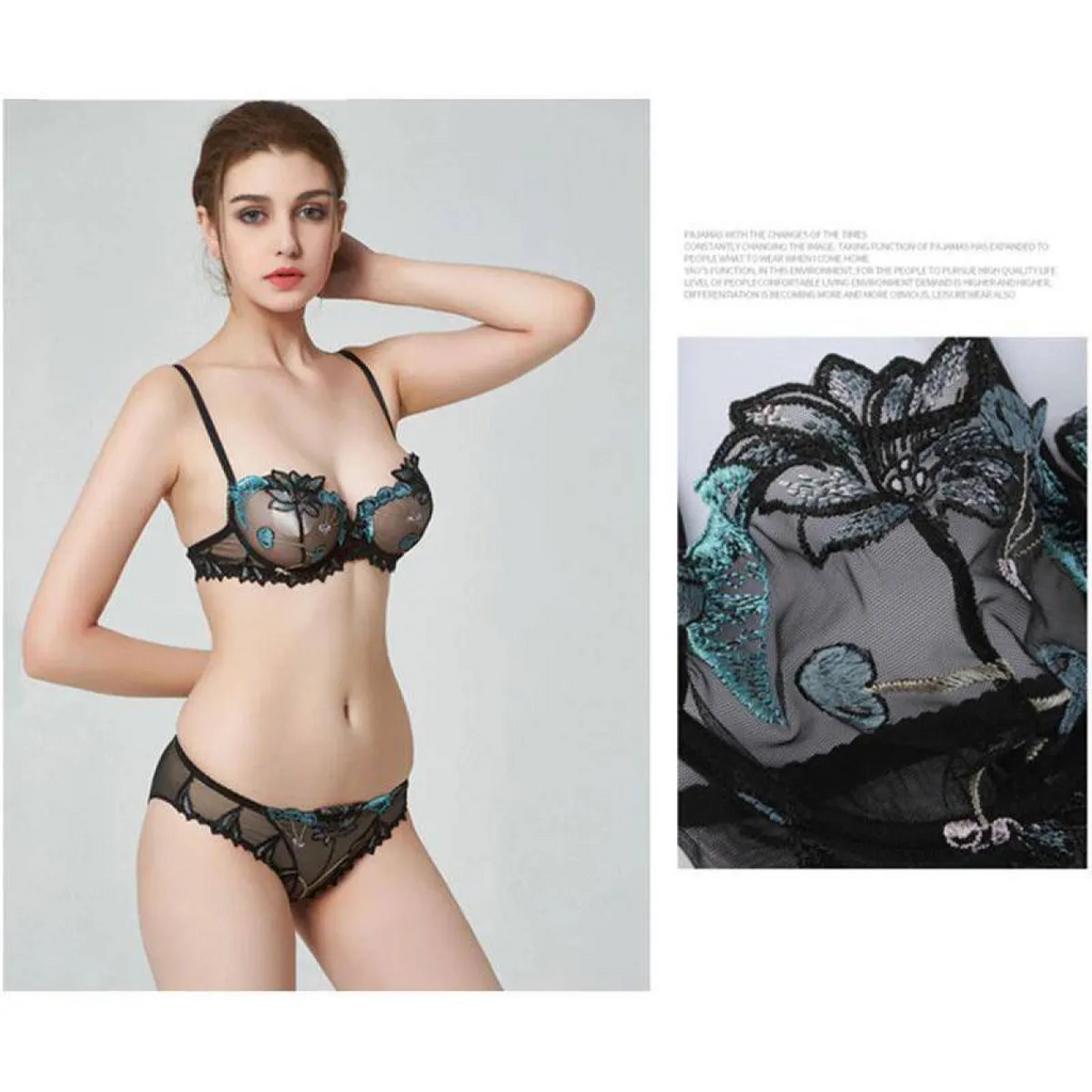 Sexy Transparent Flower Lingerie Set - Women’s Clothing & Accessories - 10
