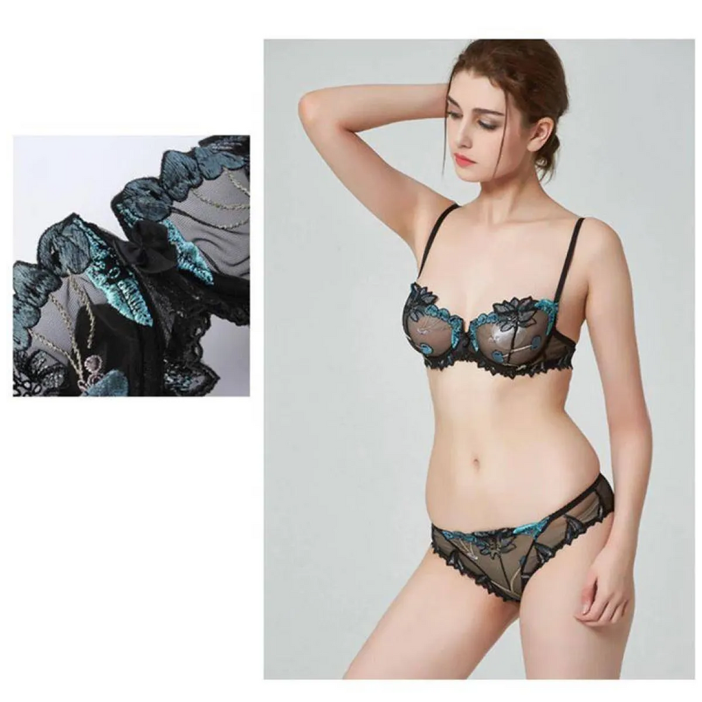 Sexy Transparent Flower Lingerie Set - Women’s Clothing & Accessories - 11