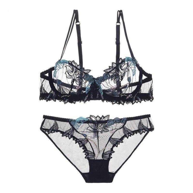 Sexy Transparent Flower Lingerie Set - Black / 80B - Women’s Clothing & Accessories - Clothing - 22 - 2024