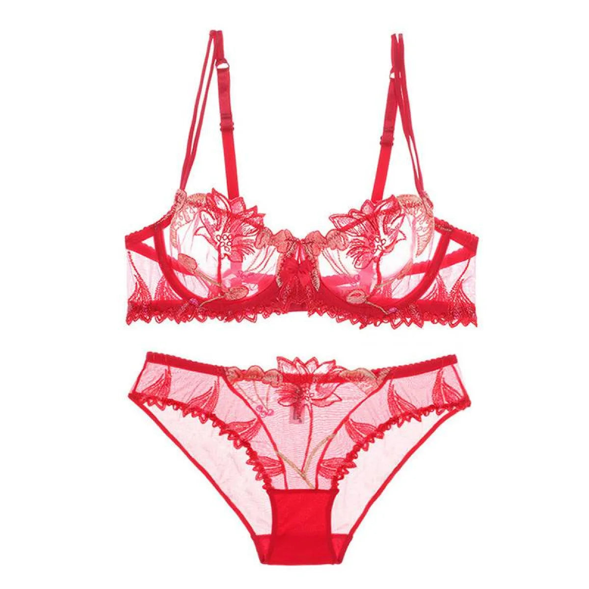 Sexy Transparent Flower Lingerie Set - Women’s Clothing & Accessories - 5