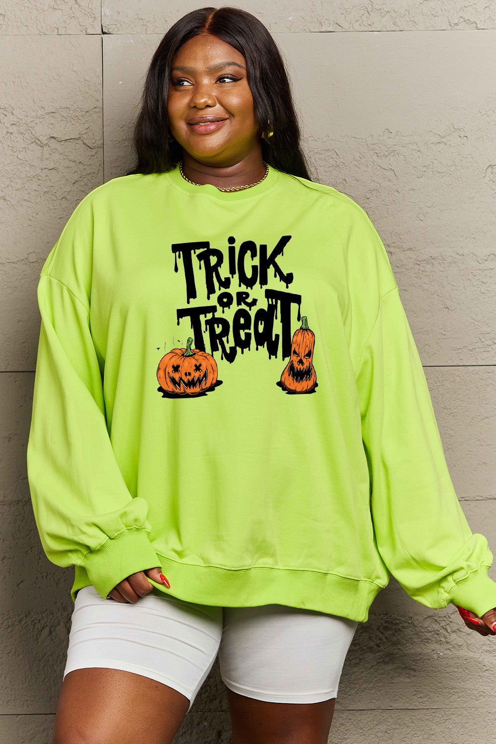 Full Size TRICK OR TREAT Graphic Sweatshirt - T-Shirts - Shirts & Tops - 8 - 2024