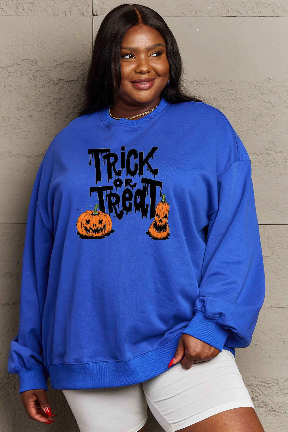 Full Size TRICK OR TREAT Graphic Sweatshirt - T-Shirts - Shirts & Tops - 11 - 2024