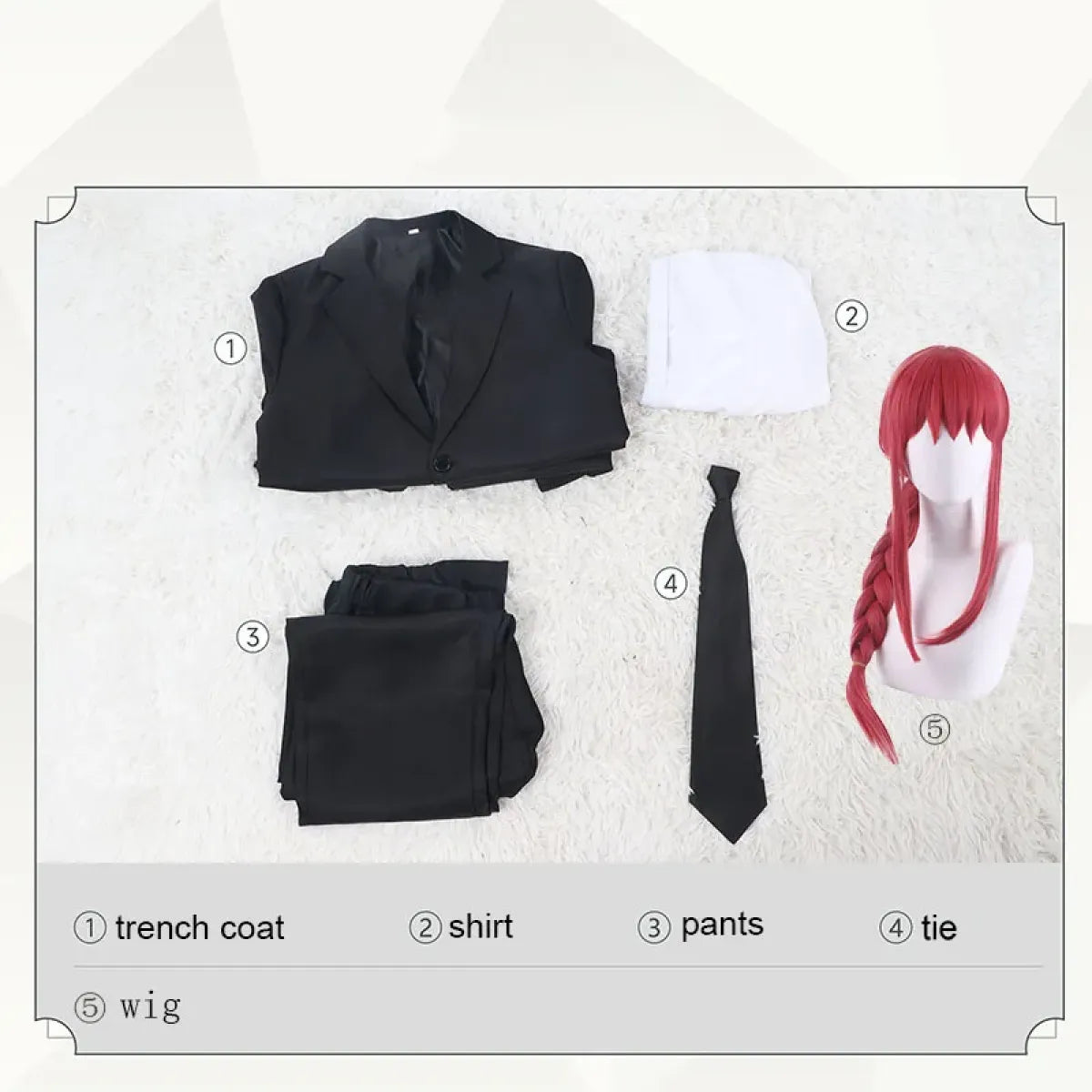 Makima Anime Cosplay Outfit with Wig & Trench Coat - Anime - Cosplay Outfit - 13