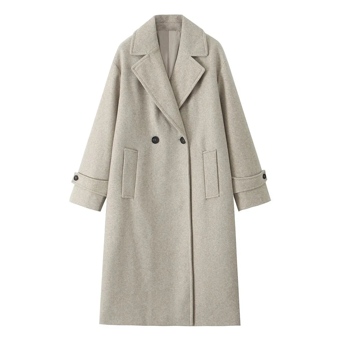 Tricolor Luxe Loose Long Coat with Turn-Down Collar - Harajuku Style - Coat - 6