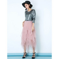 Tulle Midi Skirt for Women - Harajuku High Waist Fashion Summer Tutu - Bottoms - 8