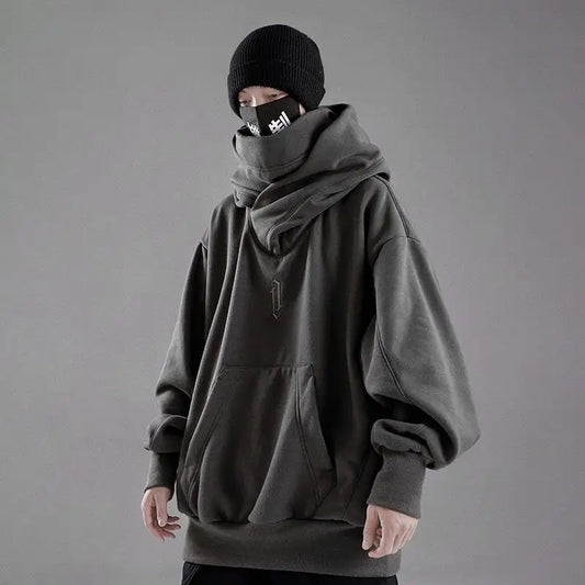 Turtleneck Techwear Hoodie - Hoodies & Sweatshirts - Shirts & Tops - 2024 - 2 - Grey / M