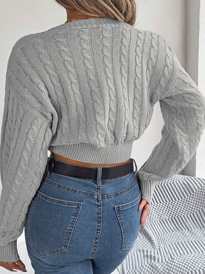 Twisted Cable-Knit V-Neck Sweater - Sweaters - Shirts & Tops - 6 - 2024