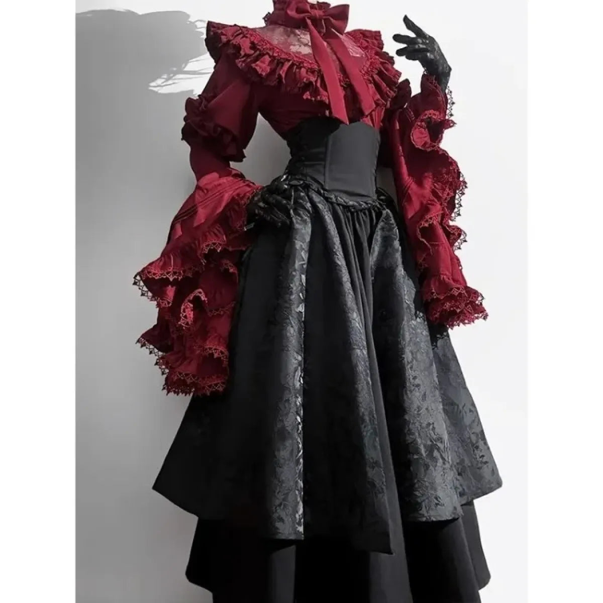 Gothic Vintage Lace Lolita Blouse & Skirt Set - Bottoms - Lolita Dress - 2