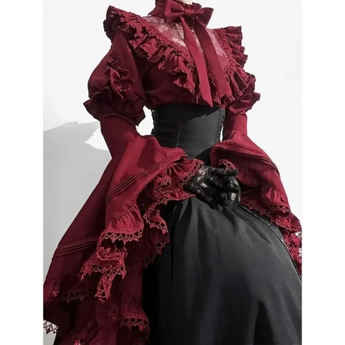 Gothic Vintage Lace Lolita Blouse & Skirt Set - Bottoms - Lolita Dress - 5