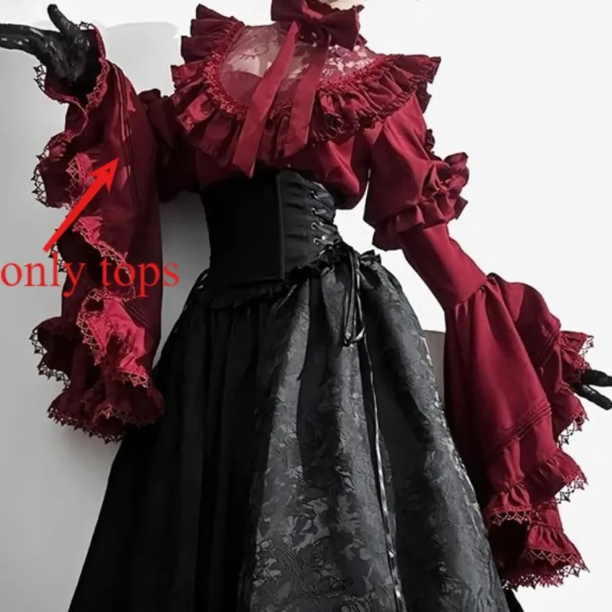 Gothic Vintage Lace Lolita Blouse & Skirt Set - Bottoms - Lolita Dress - 8
