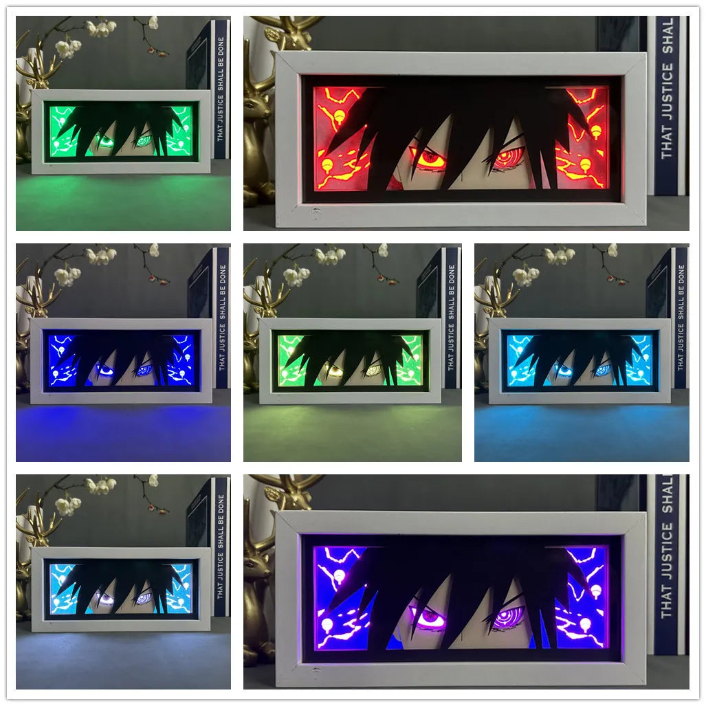 3D Anime LED Light Box with Naruto Gaara Uchiha Obito Itachi Figures - Anime - Action & Toy Figures - 2 - 2024