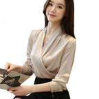 V-Neck Chiffon Blouse - Women’s Clothing & Accessories - 1