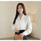 V-Neck Chiffon Blouse - Women’s Clothing & Accessories - 15