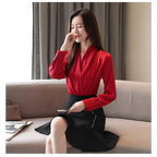 V-Neck Chiffon Blouse - Women’s Clothing & Accessories - 5