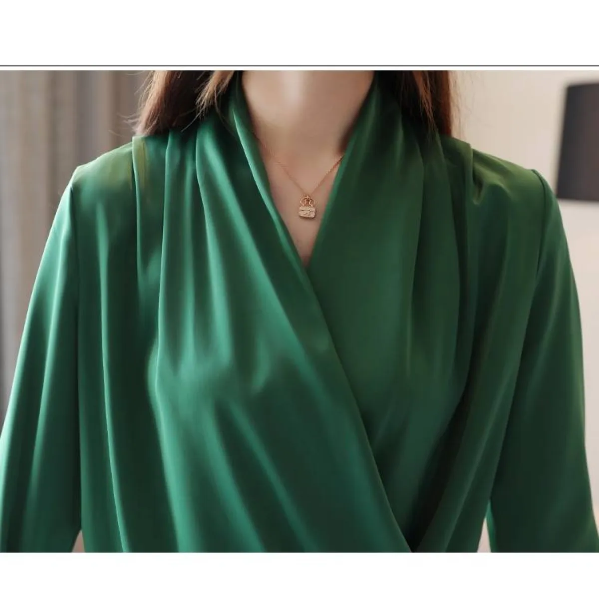 V-Neck Chiffon Blouse - Women’s Clothing & Accessories - 9