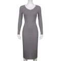 V-neck Knitted Dress - All Dresses - 17