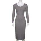 V-neck Knitted Dress - All Dresses - 17