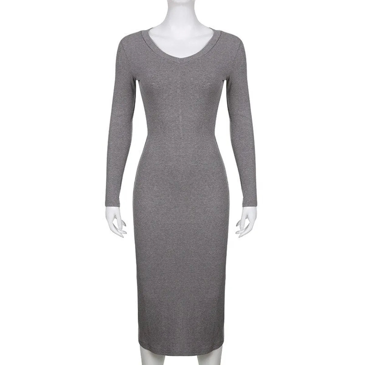 V-neck Knitted Dress - All Dresses - 17