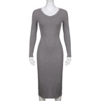 V-neck Knitted Dress - All Dresses - 5