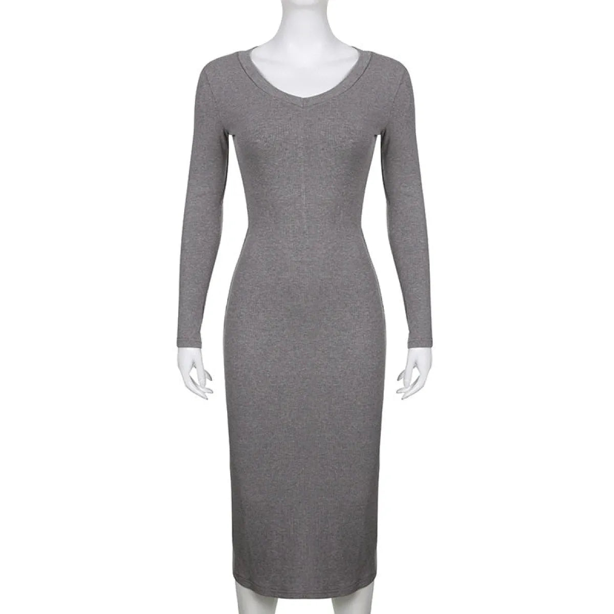V-neck Knitted Dress - All Dresses - 5