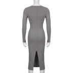 V-neck Knitted Dress - All Dresses - 6