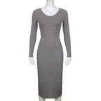 V-neck Knitted Dress - All Dresses - 8