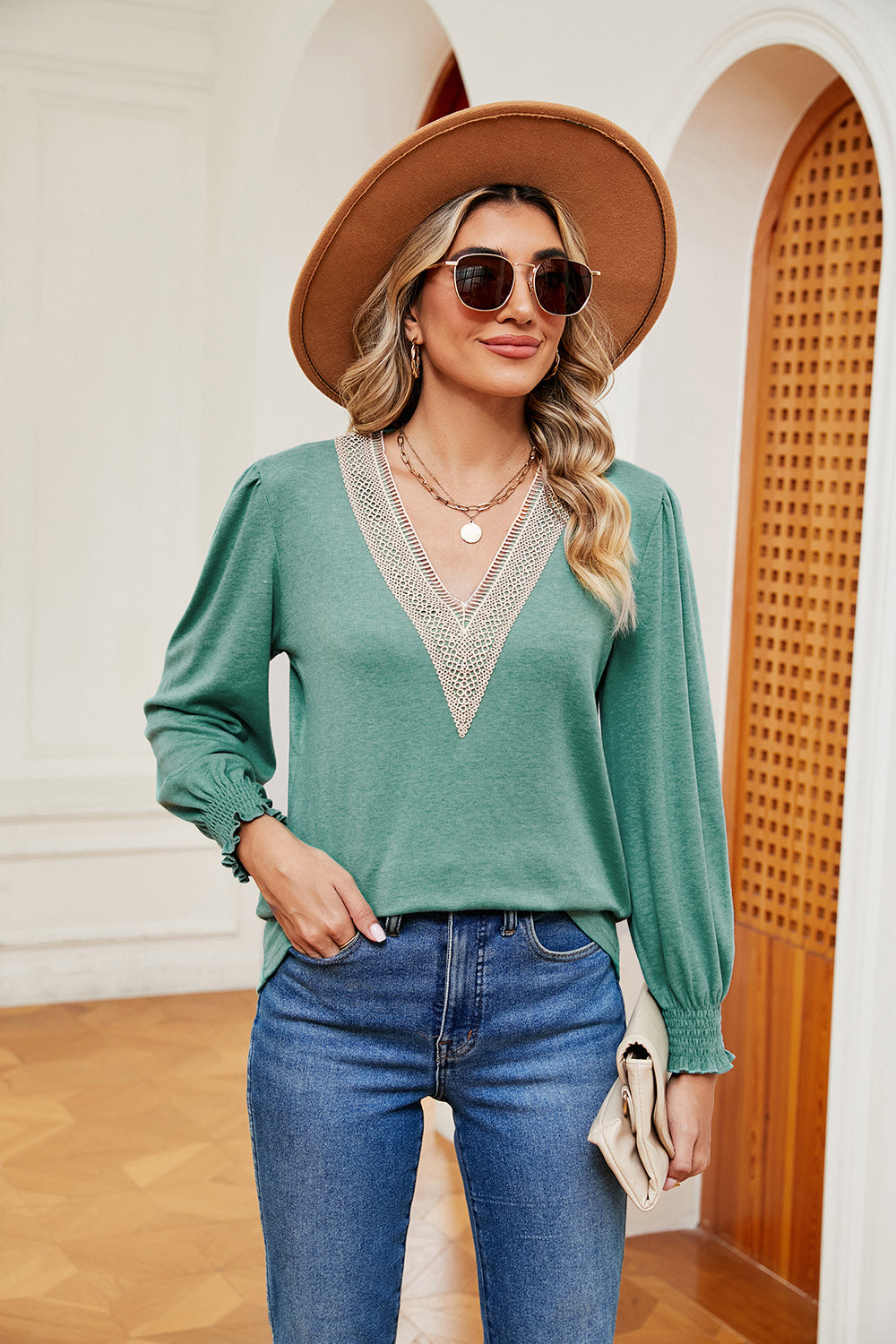 V-Neck Long Sleeve Top - T-Shirts - Shirts & Tops - 10 - 2024