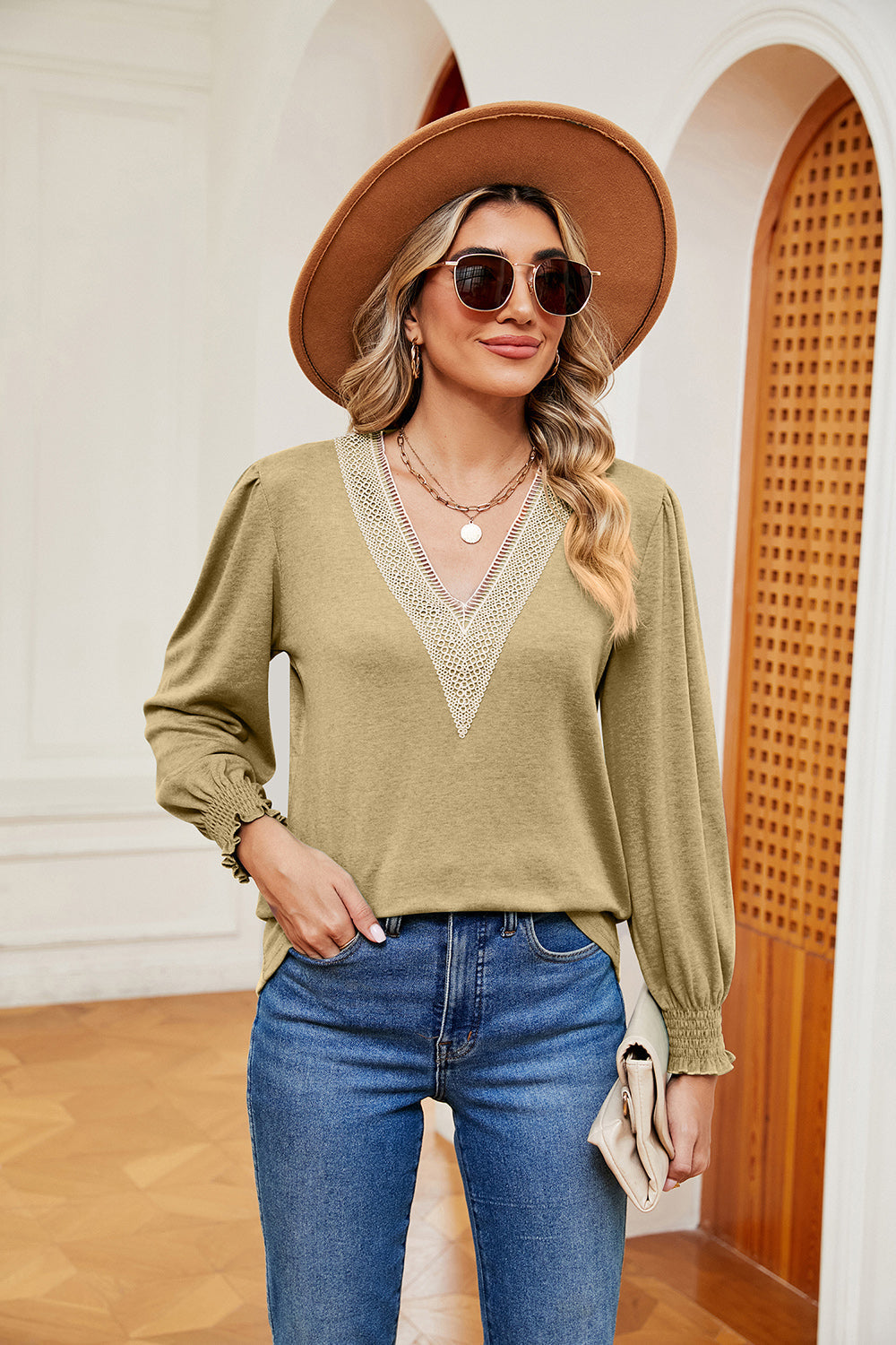 V-Neck Long Sleeve Top - T-Shirts - Shirts & Tops - 18 - 2024