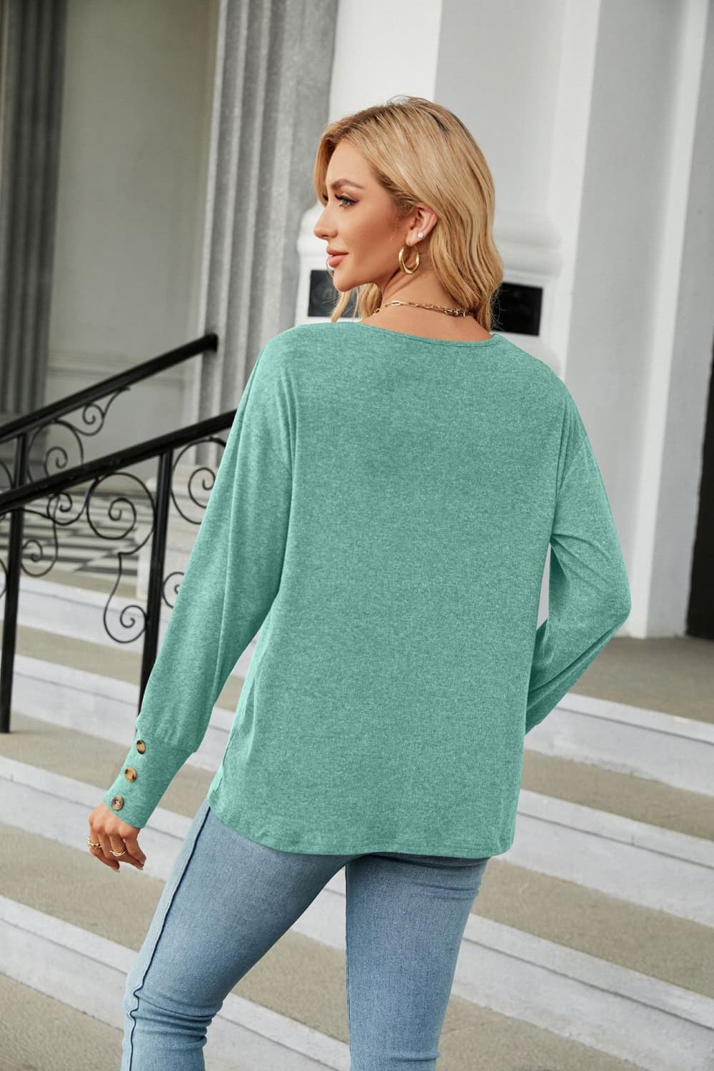 V-Neck Long Sleeve T-Shirt - T-Shirts - Shirts & Tops - 12 - 2024