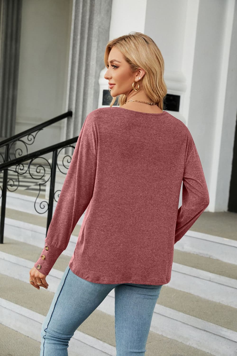 V-Neck Long Sleeve T-Shirt - T-Shirts - Shirts & Tops - 18 - 2024