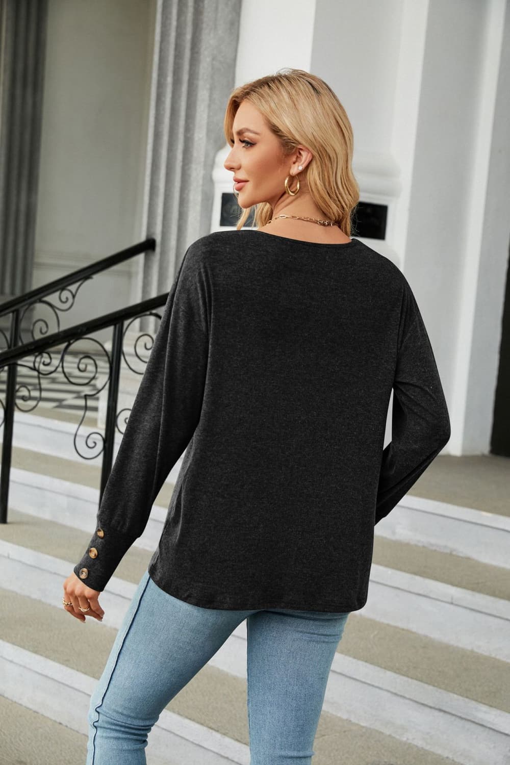 V-Neck Long Sleeve T-Shirt - T-Shirts - Shirts & Tops - 9 - 2024