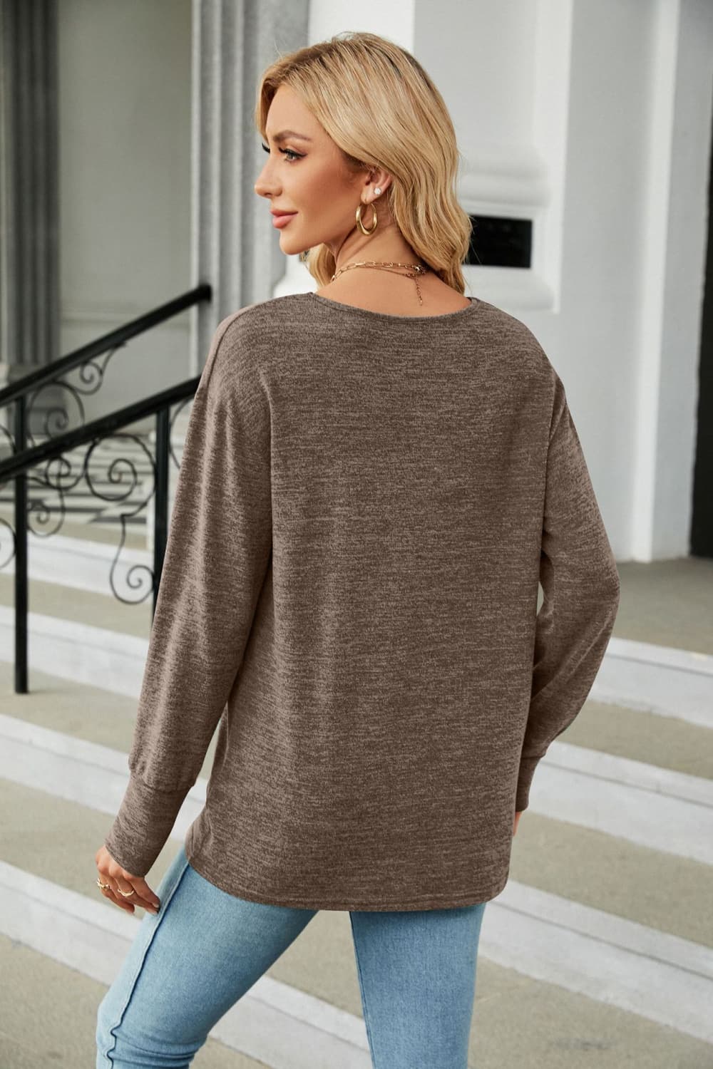 V-Neck Long Sleeve T-Shirt - T-Shirts - Shirts & Tops - 12 - 2024