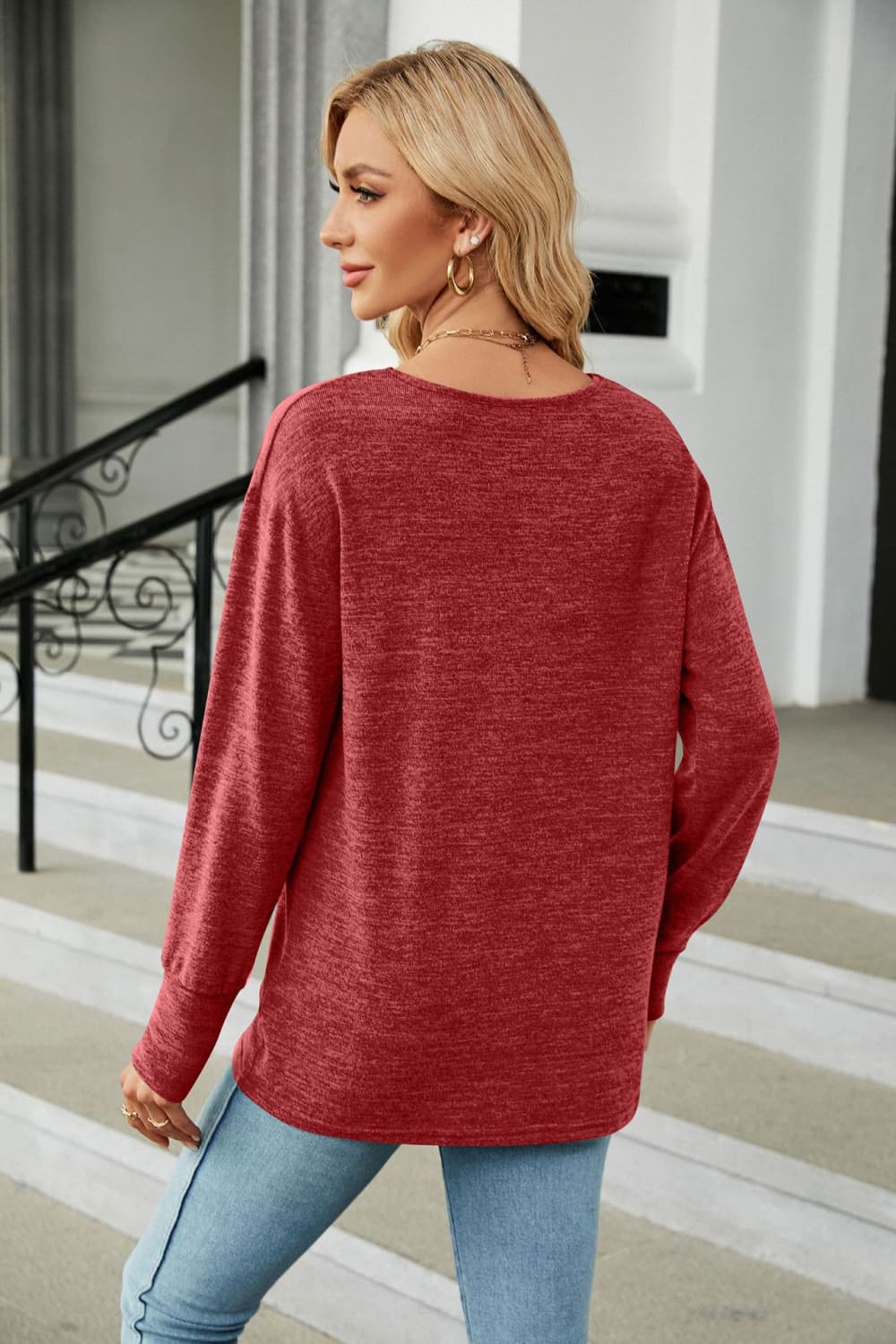 V-Neck Long Sleeve T-Shirt - T-Shirts - Shirts & Tops - 15 - 2024