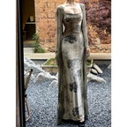 Retro Ink Velvet Dress & Sun Cardigan Set - All Dresses - Sets / Co-ords - 5