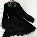 Velvet Turtleneck Dress - All Dresses - Long - Turtle - 11