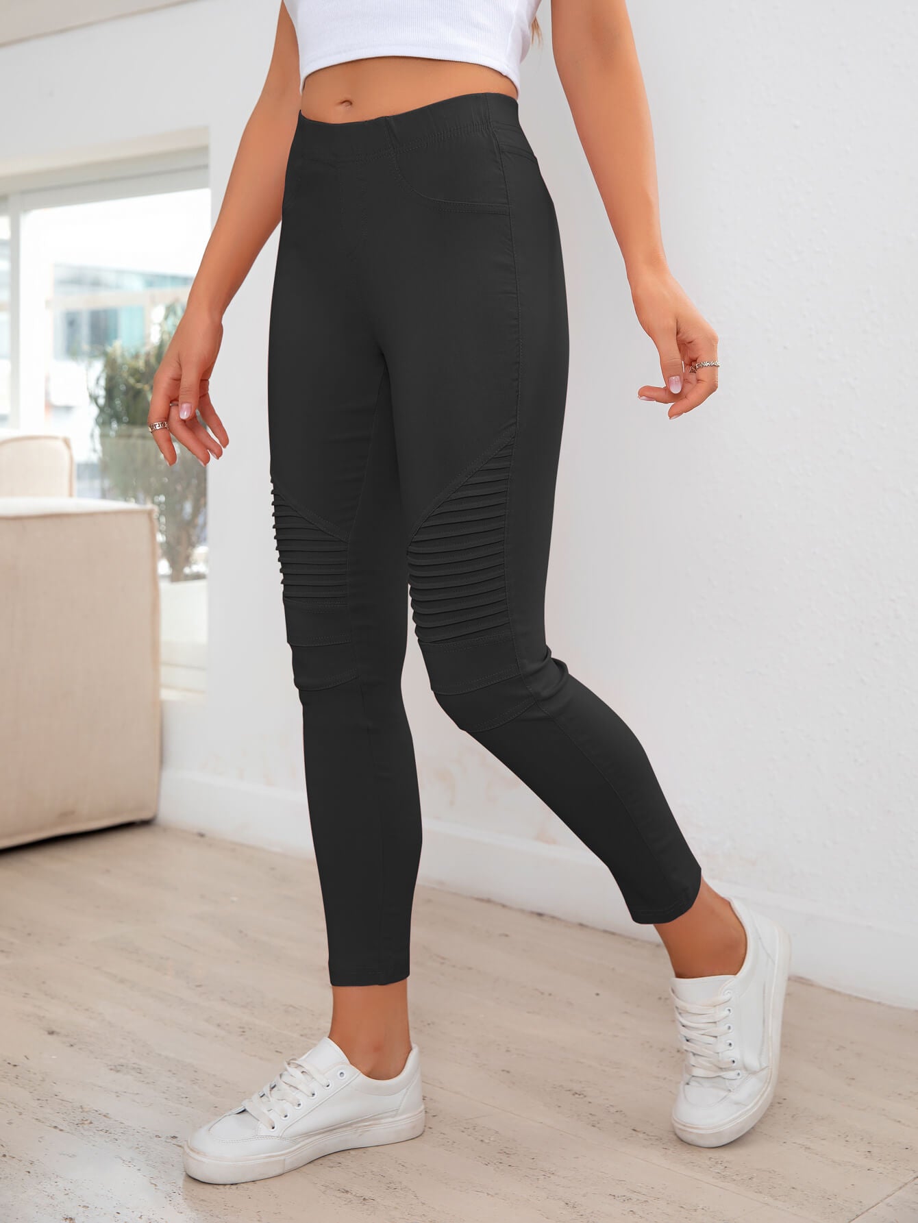 Ribbed Detail Leggings - Women’s Clothing & Accessories - Pants - 9 - 2024