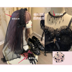 Victorian Gothic Lolita Dress - Sweet Lace & Rose Detail - All Dresses - 9