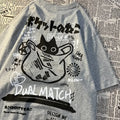 Cute Anime Cat T-Shirt – Vintage Aesthetic Harajuku Kawaii Top - T-Shirts - Long - Round - T-Shirts - 3