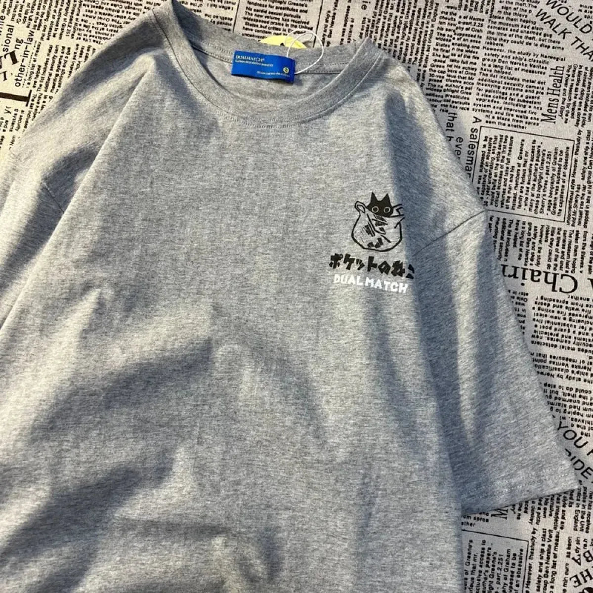 Cute Anime Cat T-Shirt – Vintage Aesthetic Harajuku Kawaii Top - T-Shirts - Long - Round - T-Shirts - 4