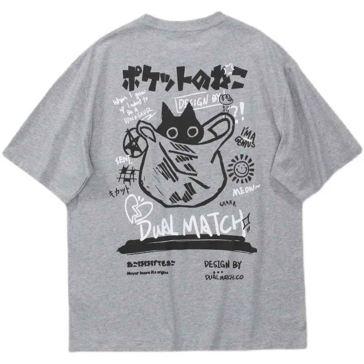 Cute Anime Cat T-Shirt – Vintage Aesthetic Harajuku Kawaii Top - T-Shirts - Long - Round - T-Shirts - 5