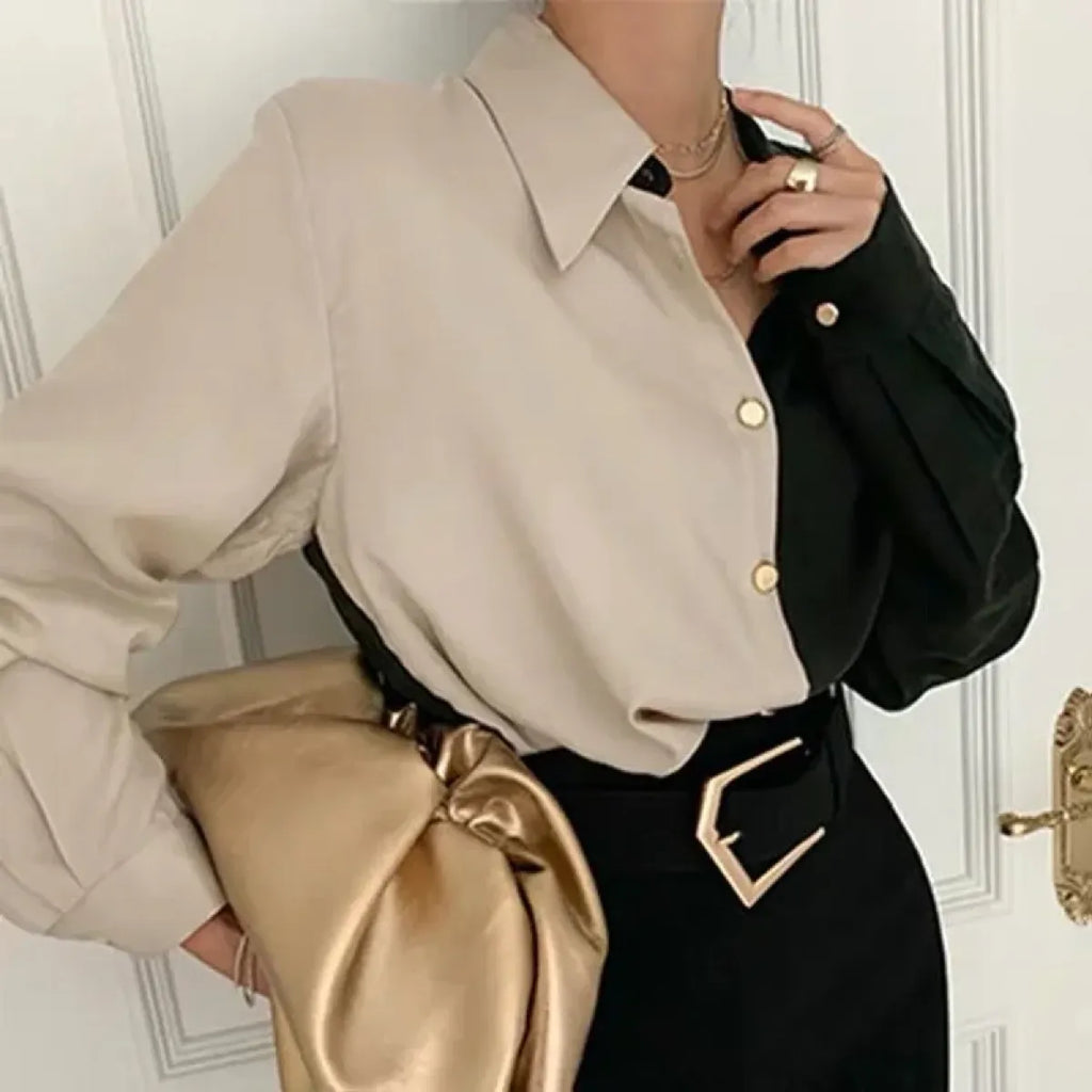 Vintage Contrast Blouse - Women’s Clothing & Accessories - Shirts & Blouses - 4