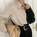 Vintage Contrast Blouse - Women’s Clothing & Accessories - Shirts & Blouses - 4