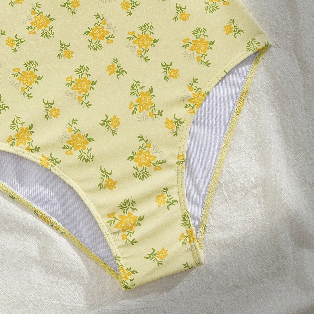 Floral One Piece Swimsuit – Vintage Crossback Bodysuitsw - Sexy Products - Sleeveless - Swimwear - 3