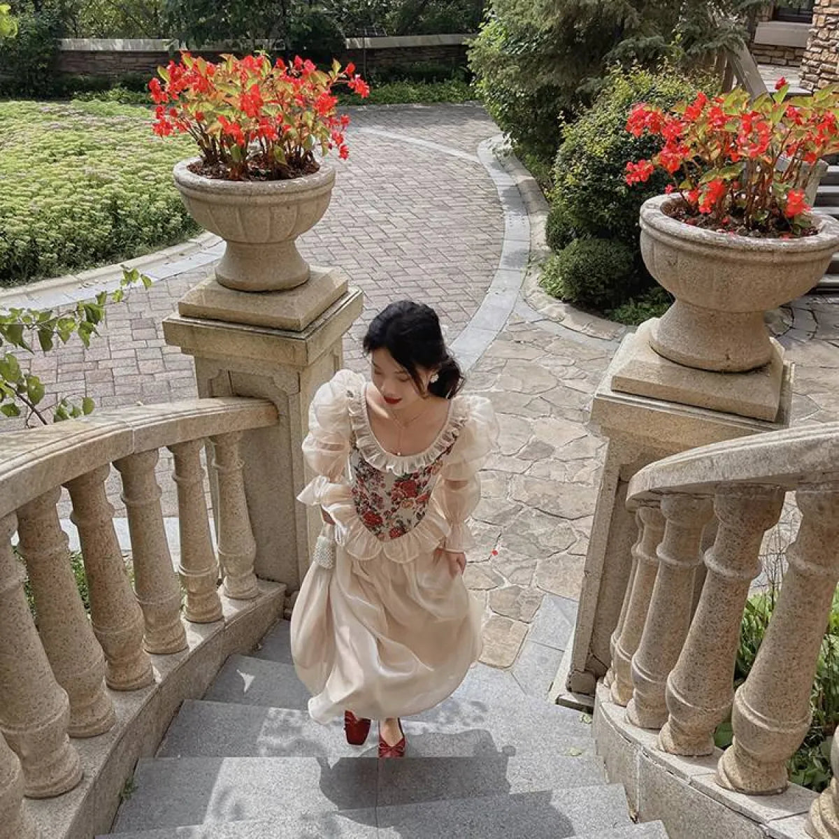 Vintage Floral Midi Dress - All Dresses - Dresses - 12 - 2024