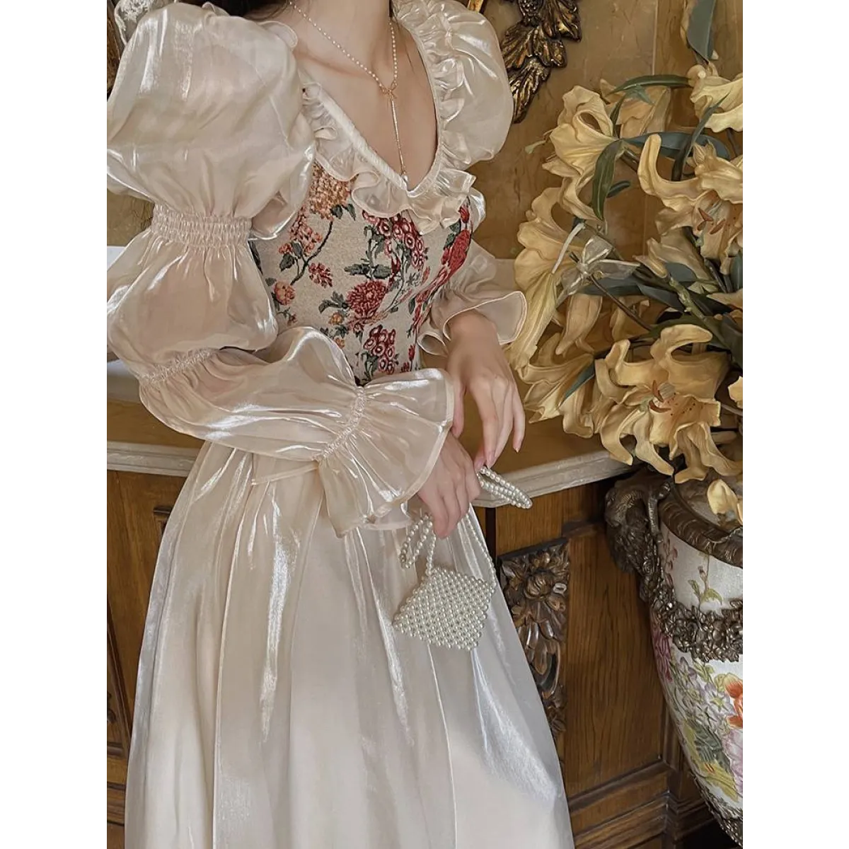 Vintage Floral Midi Dress - All Dresses - Dresses - 13 - 2024