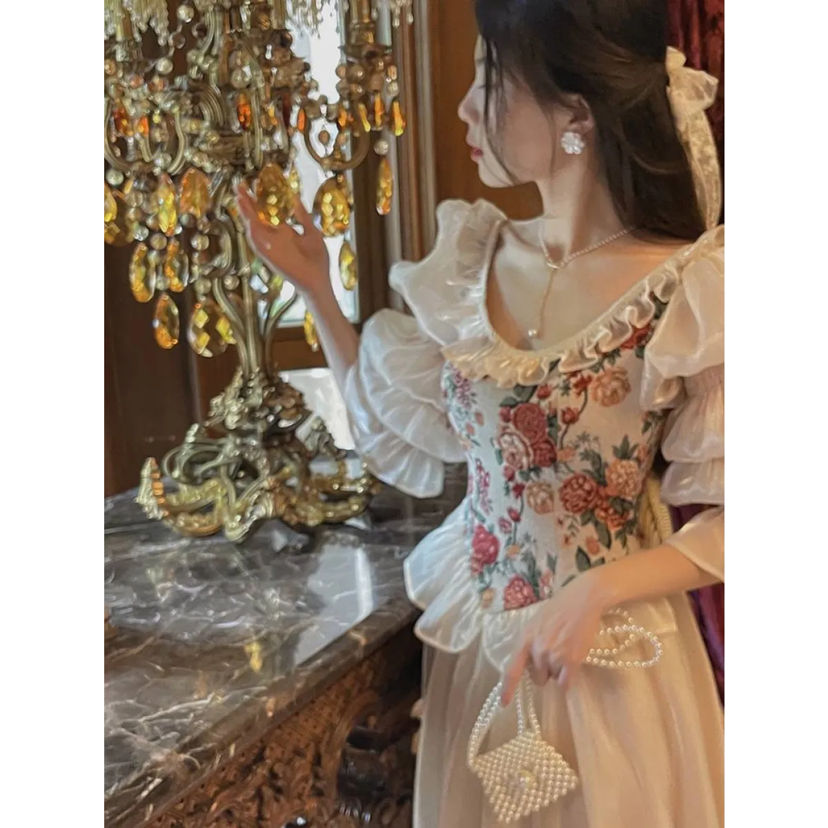 Vintage Floral Midi Dress - All Dresses - Dresses - 14 - 2024