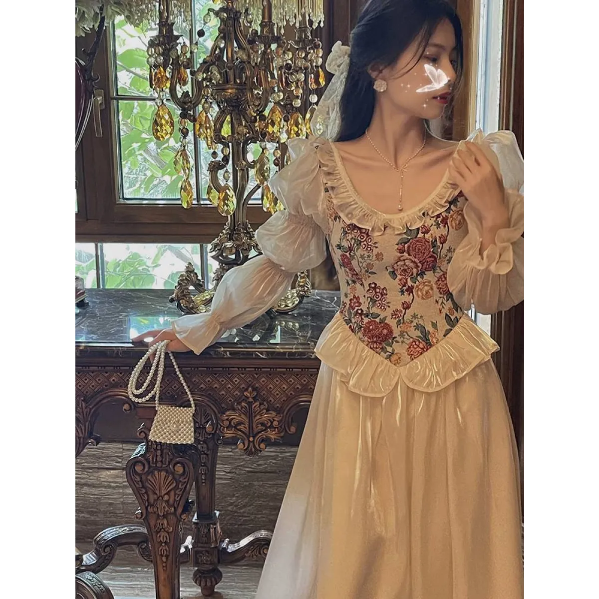 Vintage Floral Midi Dress - All Dresses - Dresses - 6 - 2024