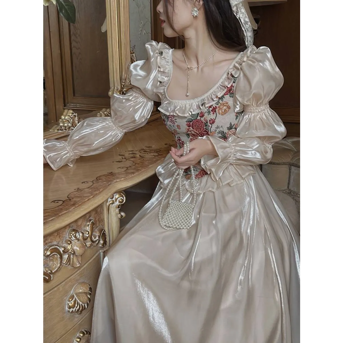 Vintage Floral Midi Dress - All Dresses - Dresses - 7 - 2024